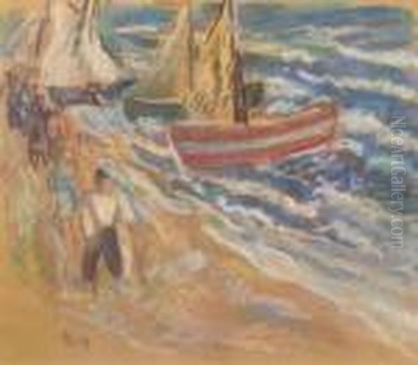 Fisherman On The Beach - view 1