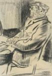 Old Man With Cap,sitting In An Arm-chair