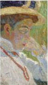 Vrouwenportret Met Hoed En Bloedkoralenketting