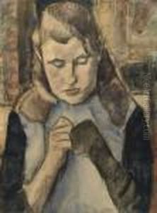 Girl Mending Socks