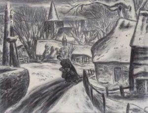 Blaricum: A Woman On A Path In Blaricum In Winter