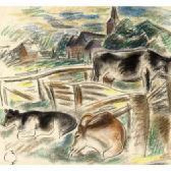 Cows In A Landscape - view 1