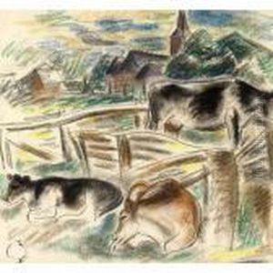 Cows In A Landscape by Leo Gestel