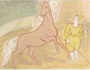 Clown With Circus Horse by Leo Gestel