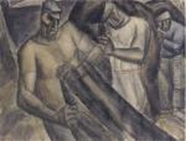 Workers In Positano - view 1
