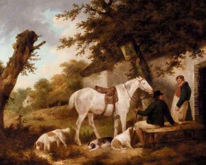 Travellers Resting Outside The Bell Inn