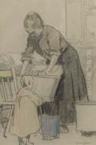 Doing The Laundry by Leo Gestel