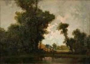 Pastorella E Pecore Al Torrente by Cesare Gheduzzi