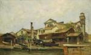 Rio E Chiesa Di San Gervasio Venezia by Cesare Gheduzzi