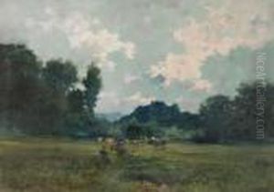 Paesaggio Con Mucche by Cesare Gheduzzi