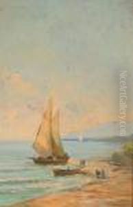 Marina Con Barca by Cesare Gheduzzi