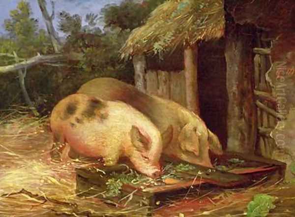 Pigs at a Trough - view 1