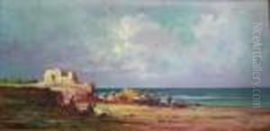 ''spiaggia Conpescatori A Bordighera'' by Cesare Gheduzzi