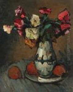 Still Life With Apples And Flowers