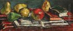 Still Life With Books And Apples by Petrascu Gheorghe