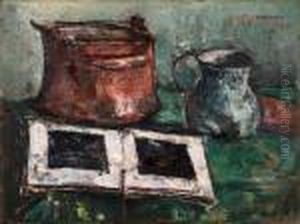 Nature Morte Au Livre Et A La Marmite by Petrascu Gheorghe