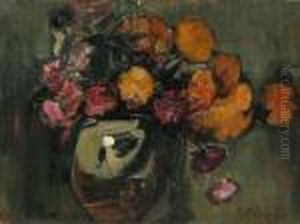 Vase With Carnations And Marigolds by Petrascu Gheorghe