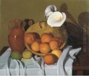 Natura Morta Con Calle Ed Arance by Oscar Ghiglia