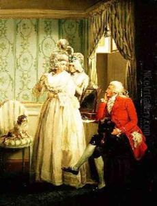 The Story of Laetitia Dressing for the Masquerade by George Morland