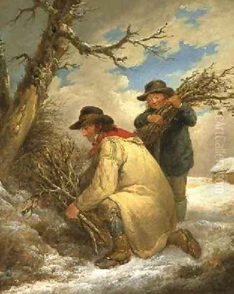 Faggot Gatherers in the Snow - view 1