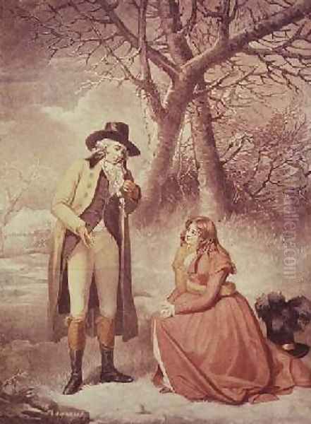 Gentleman and woman in a wintry scene - view 1