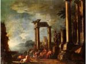 Ruinenlandschaft Mit Antikerfigurenstaffage by Giovanni Ghisolfi