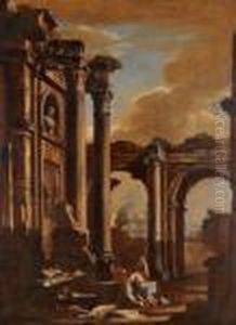 Capriccio Architettonico Con Figure by Giovanni Ghisolfi
