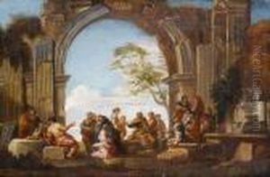 Classical Figures Amongst Ruins