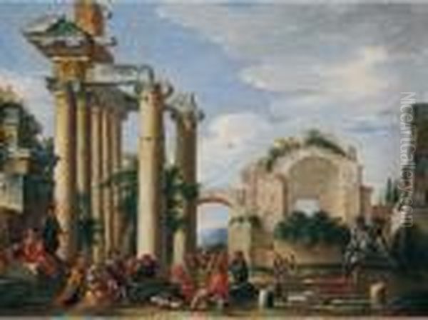 Architettura Con Rovine Romane
Olio Su Tela, Cm. 33x44 - view 1