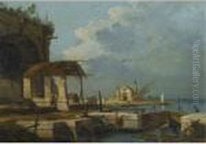 A Capriccio Of The Venetian Laguna With A Church In The Distance A Capriccio Of The Venetian Laguna With A Church In The Distance
