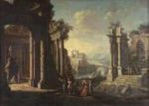 Capriccio Of Figures And Horsemen By Ruins