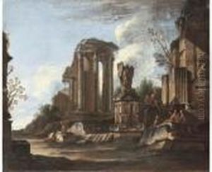 A Capriccio With The Temple Of The Sibyl At Tivoli And Classicalruins