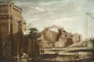 An Architectural Capriccio Of A City With Figures An Architectural Capriccio Of A City With Figures