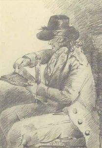 Study of a man reading by George Morland