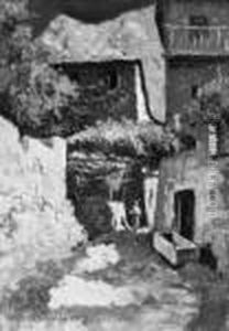 <figura Nel Vecchio Borgo> 1943 by Benedetto Ghivarello