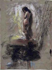 Study of a Nude Girl by Antonio Mancini