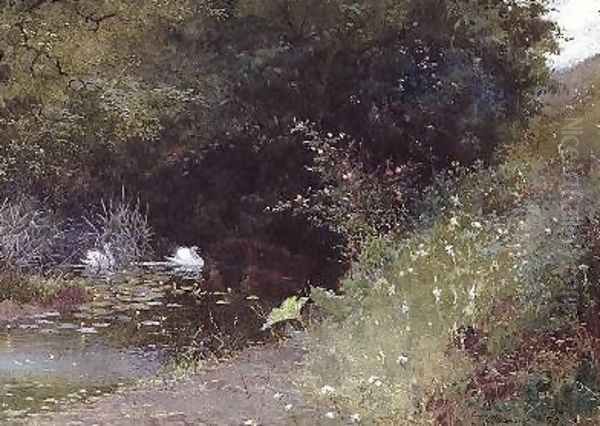 Swans on a Lake 1889 - view 1