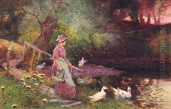 A young Girl in a Flower Field - view 1