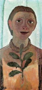 Self-Portrait with Camelia Sprig by Paula Modersohn-Becker