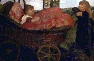 Little Girl Pushing a Pram 1904 by Paula Modersohn-Becker