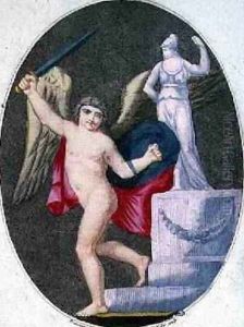 Love Fights for his Country and Protects Her with his Shield by Jean-Baptiste Mallet