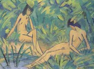 Girls sitting by the water 1920 by Otto Mueller