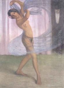 Taenzerin mit Schleier by Otto Mueller