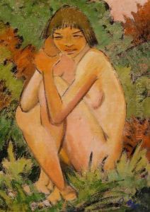 Seated Nude in the Countryside by Otto Mueller