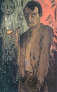 Selbstbildnis mit Pentagramm by Otto Mueller
