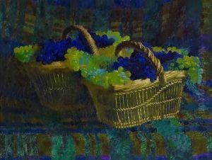 "trauben". Zwei Korbe Mit Weissen Und Blauen Trauben by Augusto Giacometti
