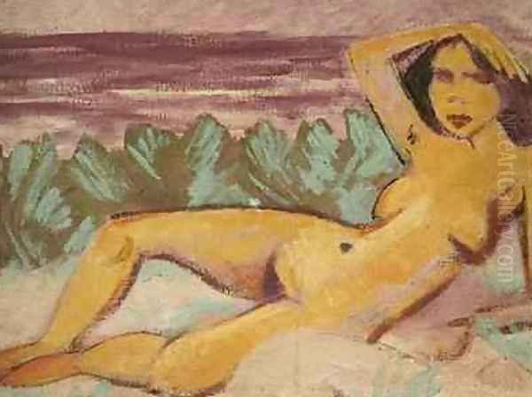 Reclining Nude 1914 by Otto Mueller