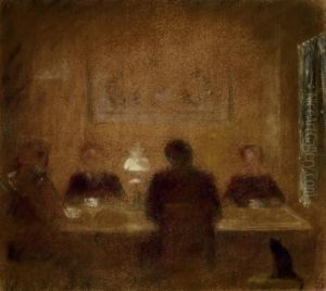 Abendliche Tischrunde by Augusto Giacometti