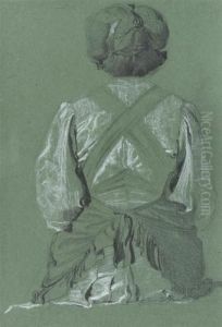 Seated Woman Viewed From The Back. Seated Woman Viewed From The Back.