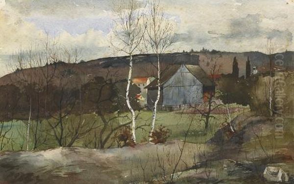 Dorfpartie Mit Birken, Um 1896/97 - view 1